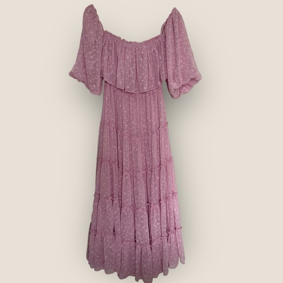 Misa | Cassandra Off-Shoulder Tiered Maxi Dress | Size XS (Fits S) | NWT - Picture 6 of 11
